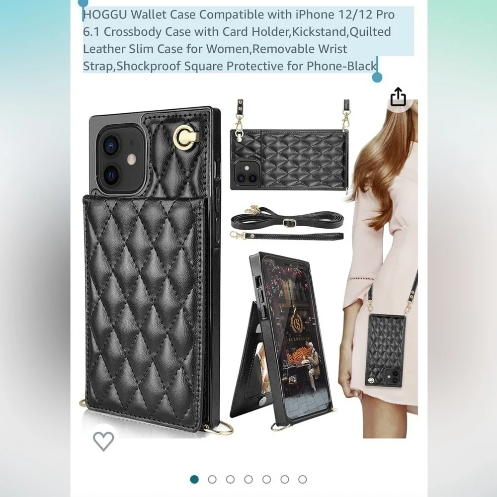 HOGGU Compatible with iPhone 12 Pro Max Wallet Case Crossbody Leather Case.